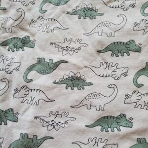 Carters Just One You DINOSAUR Baby Swaddle Blanket‎ White Green
